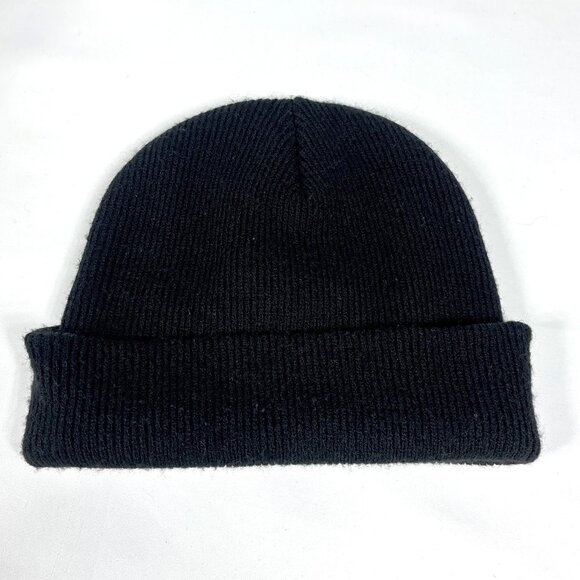 VANS Off The Wall Black Knit Cuffed Beanie OS Skate Beach Street Wear - Picture 2 of 4